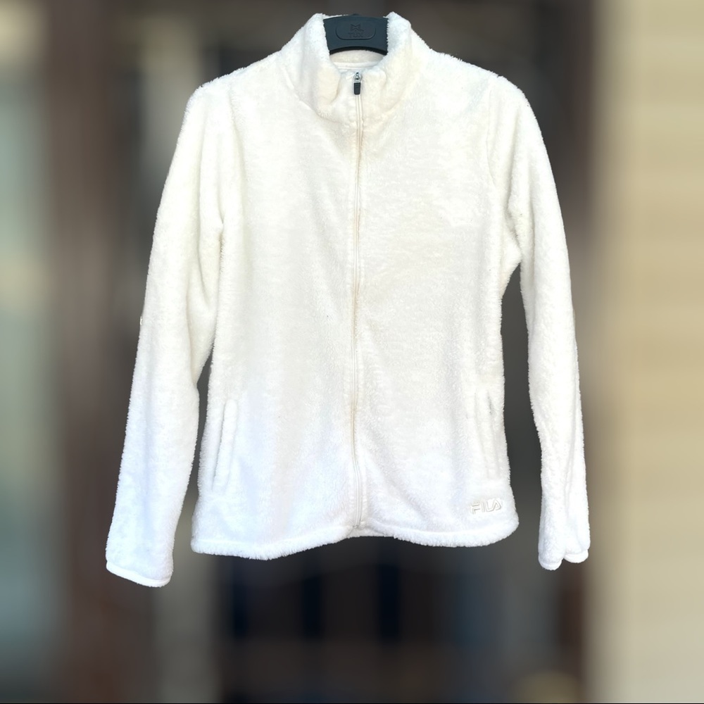 Fila White Teddy Jacket Size XL
